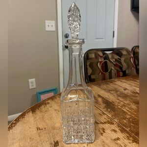 Vintage Lead Cut Crystal Decanter With Stopper 15"x4"x4"